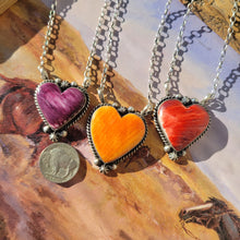 Load image into Gallery viewer, The Bartlett Heart Necklaces- Spiny Oyster