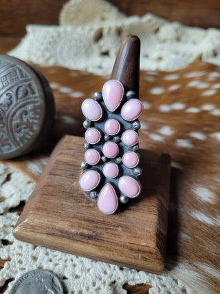 The Loui Cluster Ring - Adjustable - Pink Conch