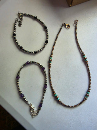 Donna - anklet x2 - 15.25" copper grad