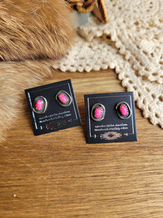 Barbie Studs - Pink Opal