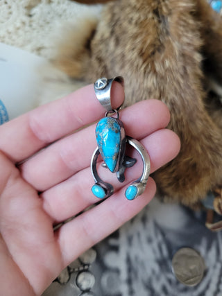 The Crosby Naja Pendant - Chimney Butte - Morenci Turquoise