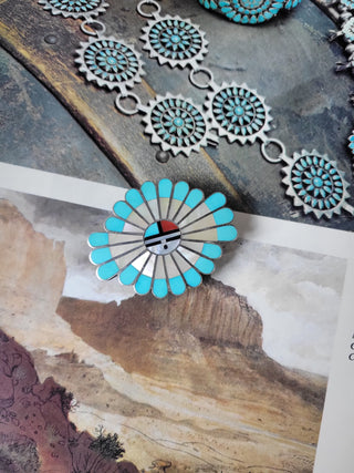 Zuni Inlay Belt Buckle