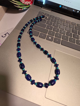 Shelly - turq/lapis necklace