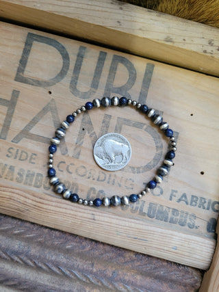 Graduated Pearl Bracelet - Lapis