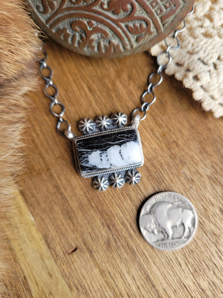 The Maverick Bar Necklace - White Buffalo