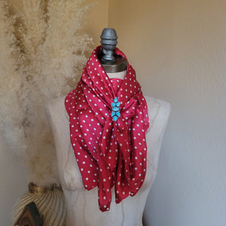 36" - Red/White Dot Silk Wild Rag
