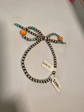 Alisha - spiny turq bow bracelet