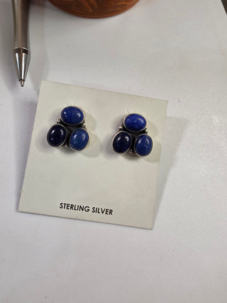Bridgette - Lapis Cluster ear