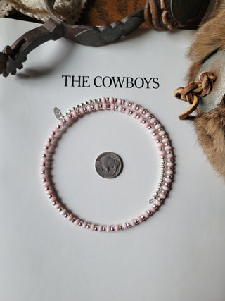 The Lucinda Memory Wire Choker - Pink Conch