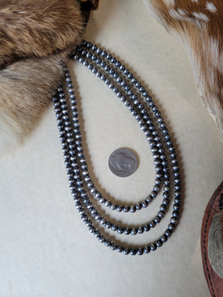 5mm Sterling Silver Pearl Necklace