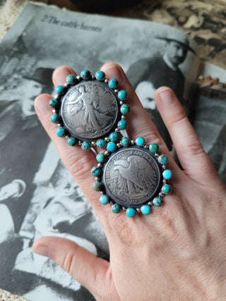 The Bonnie Half Dollar Ring - Sz  8.75 - Kingman