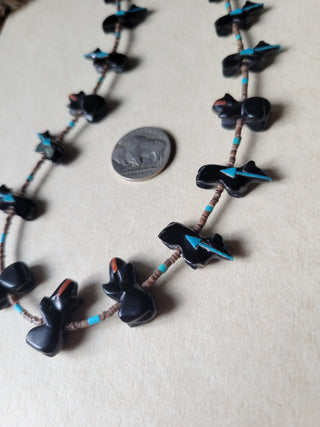The Baily Bear Fetish Necklace - Onyx - Vintage