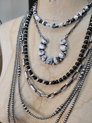 White Buffalo Horseshoe Necklace