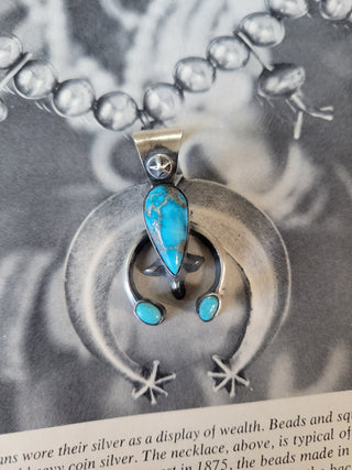 The Crosby Naja Pendant - Chimney Butte - Morenci Turquoise