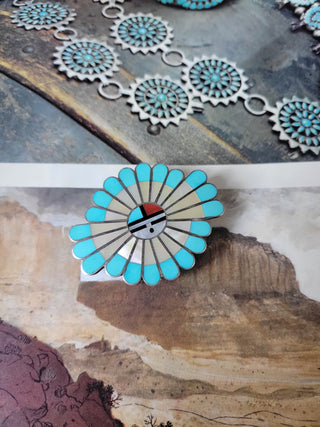 Zuni Inlay Belt Buckle