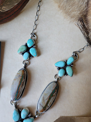 The Dominic Cluster Lariat Set - Royston Ribbon & Carico Lake