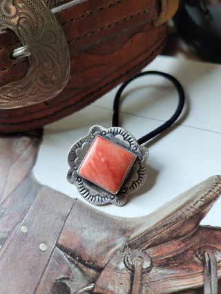 The Veronica Hair Tie - Red Spiny