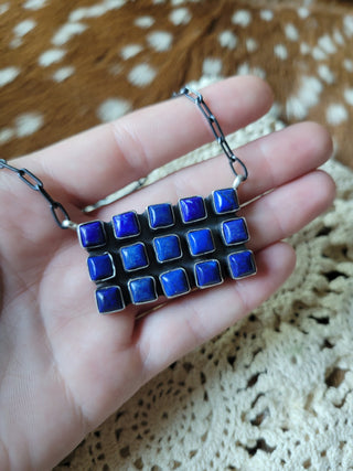 The Sullivan Bar Cluster Necklace - Lapis