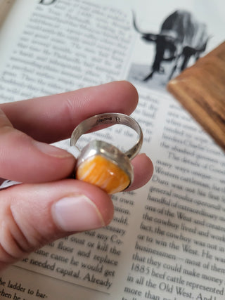 The Sweetwater Heart Ring - Sz 10 - Orange Spiny