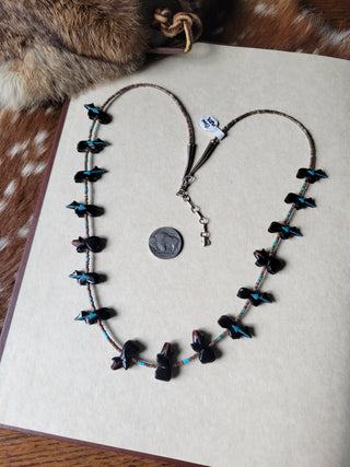 The Baily Bear Fetish Necklace - Onyx - Vintage