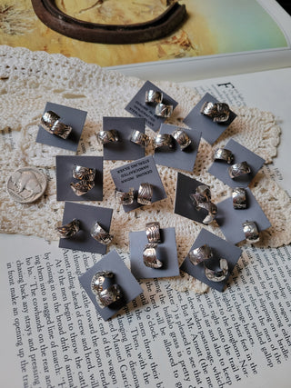 Stamped Huggie Hoops