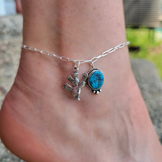 Kingman Cactus Anklet + Horseshoe