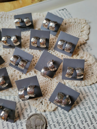 Stamped Huggie Hoops