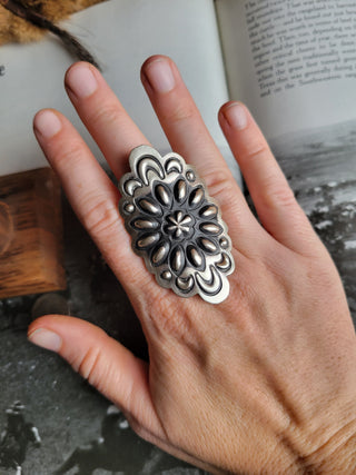 Tahe Statement Concho Ring - Adjustable