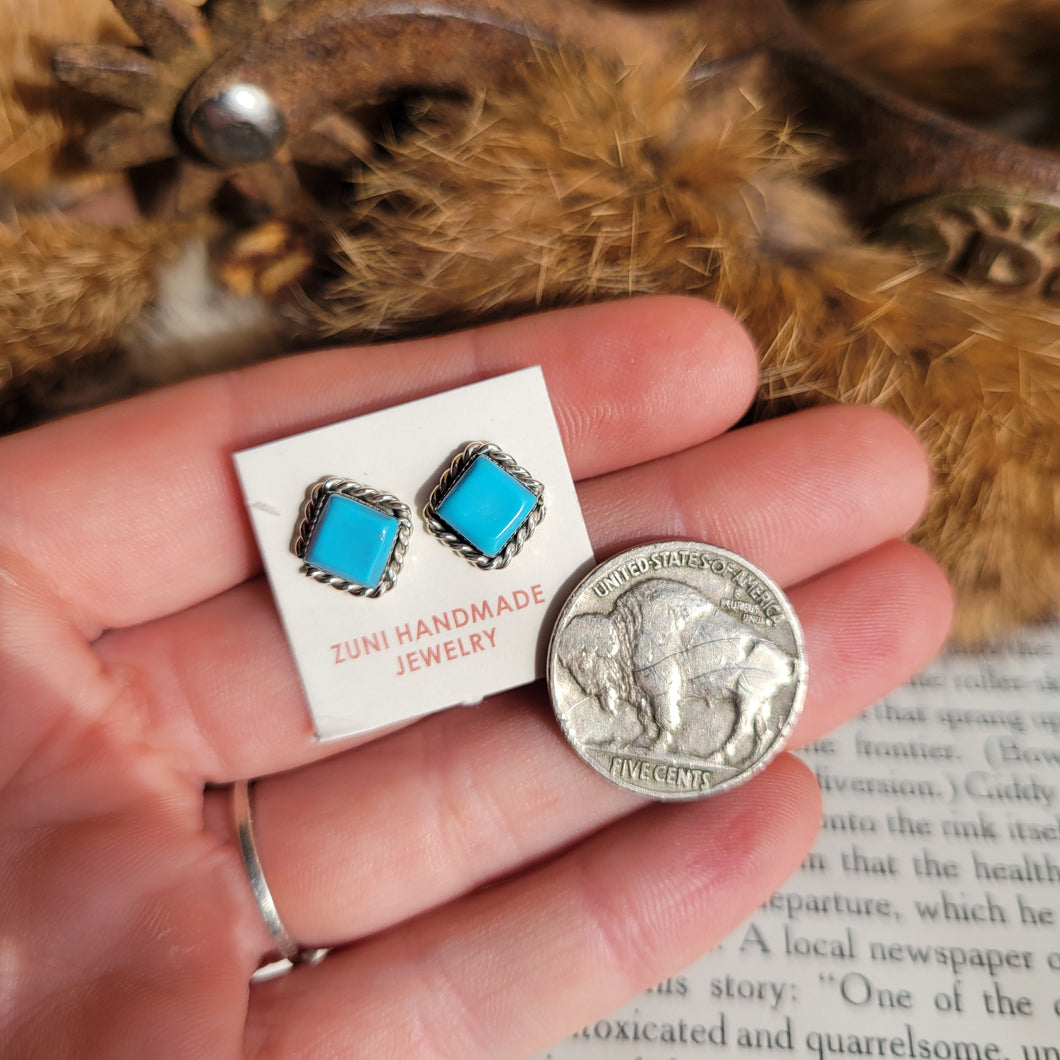 Turquoise Square Studs