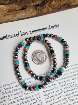 The Shirley Pearl Bracelet - Spiny x Turquoise 6mm