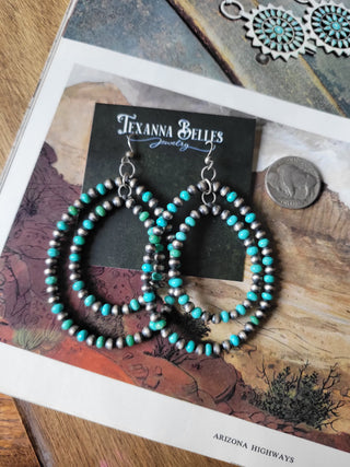 The Brady Double Pearl Hoops - Kingman