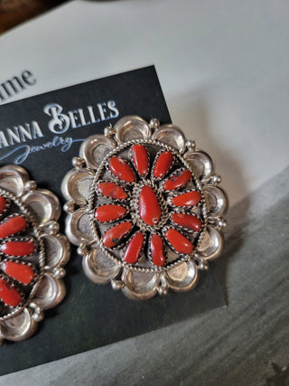 The Alden Cluster Studs - Coral