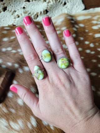 Palomino Variscite Single Stone Rings