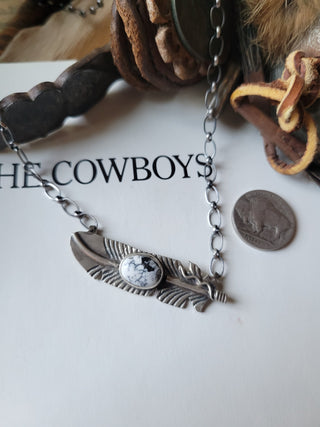 The EmmyLou Feather Necklace - White Buffalo