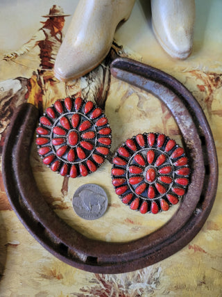 The Darlene Cluster Studs - Apple Coral