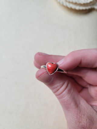 The Priscilla Heart Ring - Red Spiny - Sz 9.25