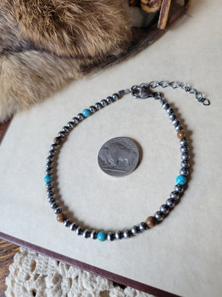 4mm Pearl Anklet - Kingman & Jasper