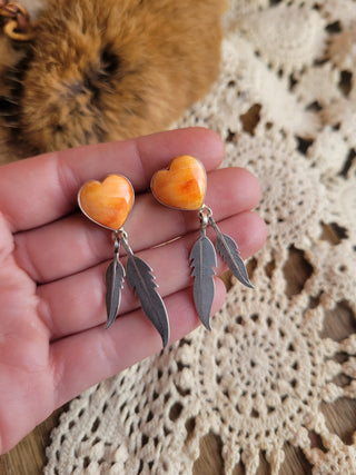 The Regina Heart Earrings - Spiny
