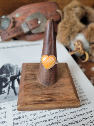 The Sweetwater Heart Ring - Sz 10 - Orange Spiny
