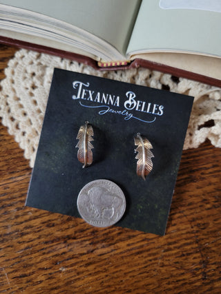 Sterling Feather Half Hoops