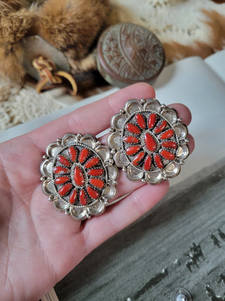 The Alden Cluster Studs - Coral