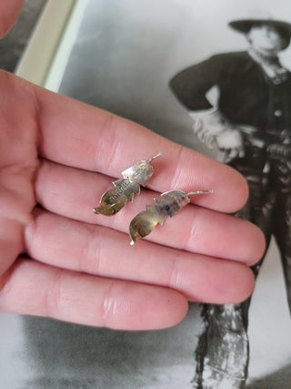 Sterling Feather Half Hoops
