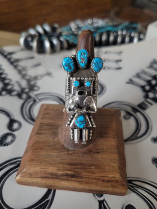 The Doris Kachina Ring - Kingman - Sz 8