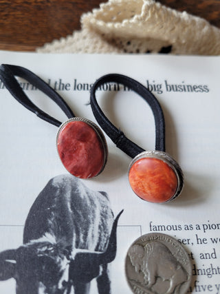 The Quillen Hair Ties - Orange & Red Spiny