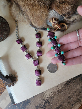 Perry Lariat Necklace - Purple Spiny Oyster