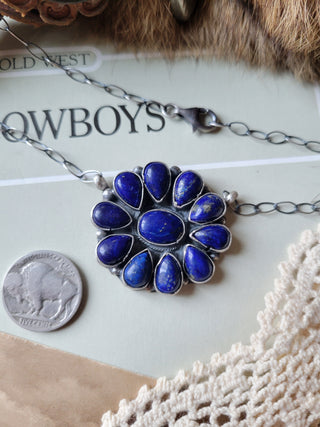 The Abilene Full Cluster Necklace - Lapis