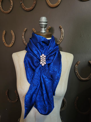 Royal Blue Jacquard - Silk Wild Rag