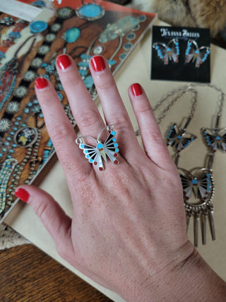 The Huxley Inlay Butterfly Necklace Set - 3pc