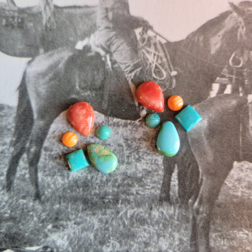 Spiny x Turquoise Cluster Studs #2 - MADE TO ORDER