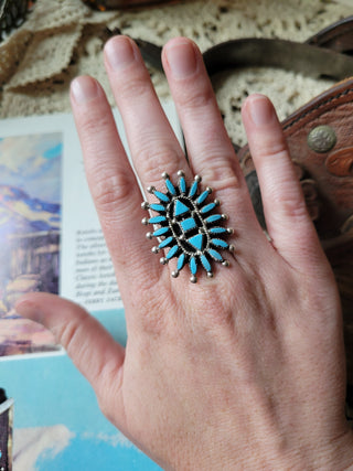 The Elsworth Needlepoint Cluster Ring - Sz 6.5